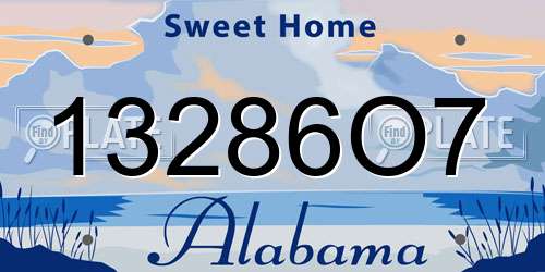 13286O7 Alabama License Plate
