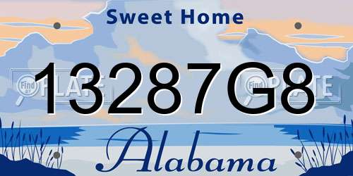 13287G8 Alabama License Plate