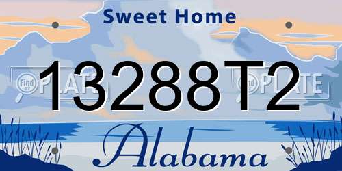 13288T2 Alabama License Plate