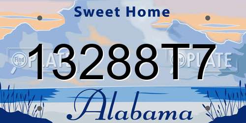 13288T7 Alabama License Plate