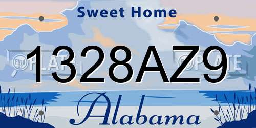 1328AZ9 Alabama License Plate