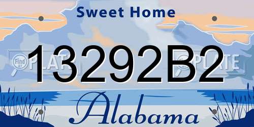 13292B2 Alabama License Plate
