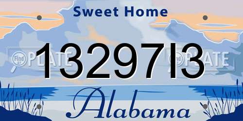 13297I3 Alabama License Plate