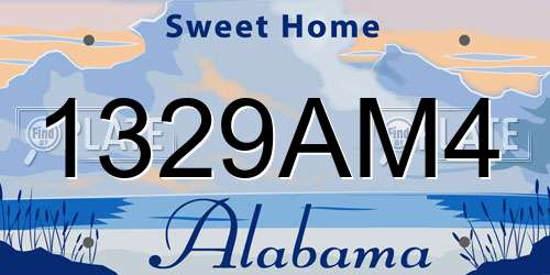 1329AM4 Alabama License Plate