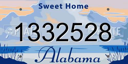 1332528 Alabama License Plate