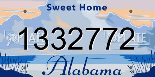 1332772 Alabama License Plate