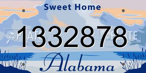 1332878 Alabama License Plate