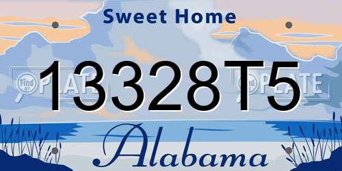 13328T5 Alabama License Plate
