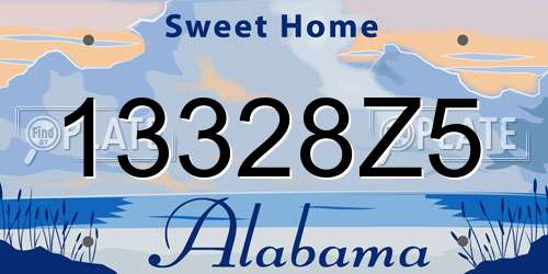 13328Z5 Alabama License Plate