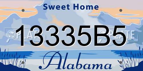 13335B5 Alabama License Plate
