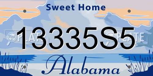 13335S5 Alabama License Plate