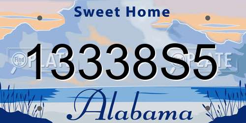 13338S5 Alabama License Plate