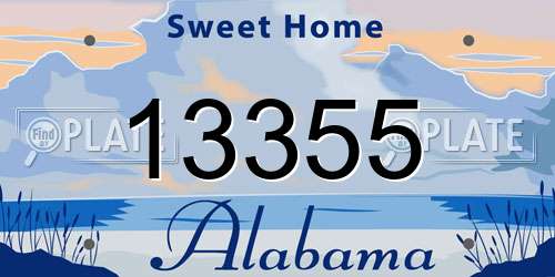 13355 Alabama License Plate
