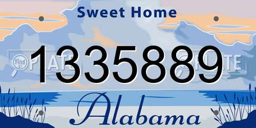 1335889 Alabama License Plate