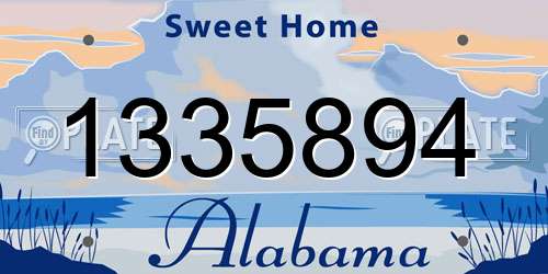1335894 Alabama License Plate