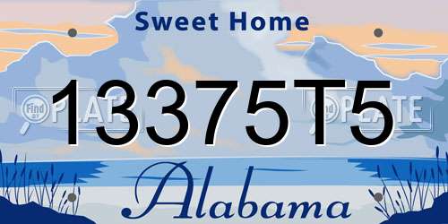13375T5 Alabama License Plate