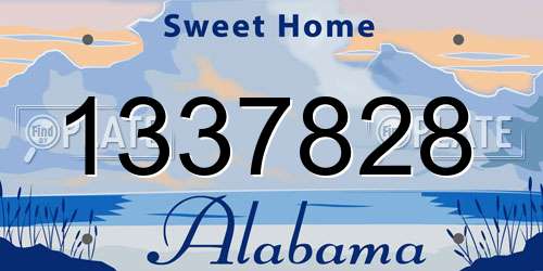 1337828 Alabama License Plate