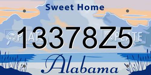 13378Z5 Alabama License Plate