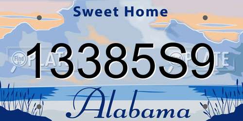 13385S9 Alabama License Plate