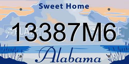 13387M6 Alabama License Plate