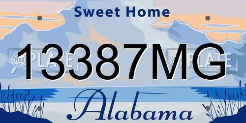 13387MG Alabama License Plate