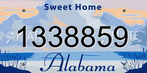 1338859 Alabama License Plate