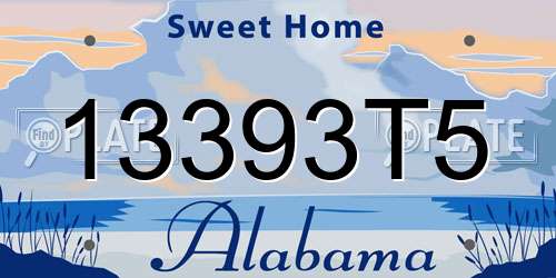 13393T5 Alabama License Plate