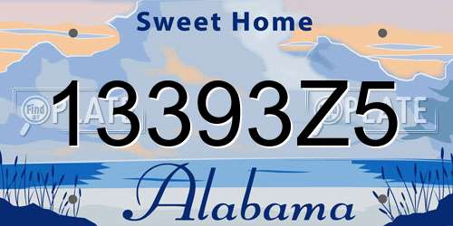 13393Z5 Alabama License Plate