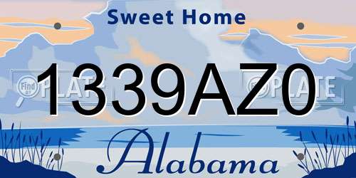 1339AZ0 Alabama License Plate
