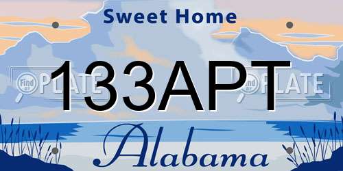 133APT Alabama License Plate