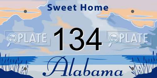 134 Alabama License Plate