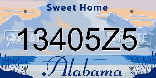 13405Z5 Alabama License Plate