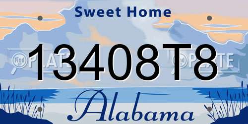 13408T8 Alabama License Plate