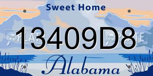 13409D8 Alabama License Plate