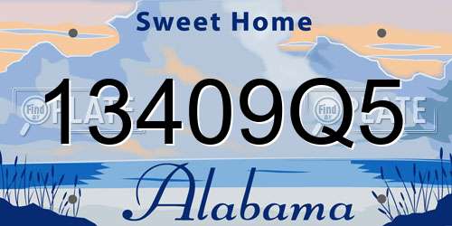 13409Q5 Alabama License Plate