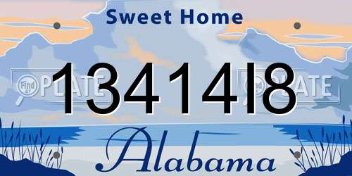 13414I8 Alabama License Plate