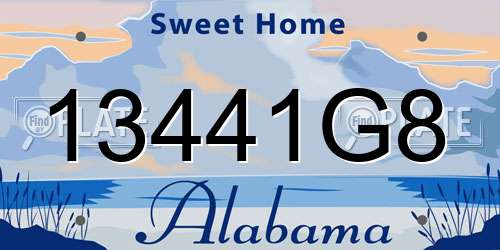 13441G8 Alabama License Plate