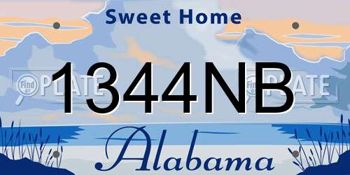1344NB Alabama License Plate