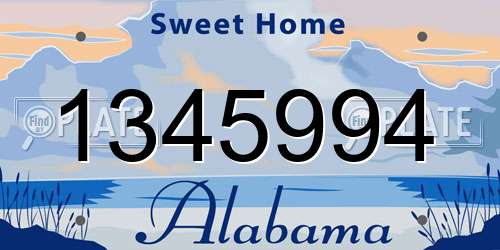 1345994 Alabama License Plate