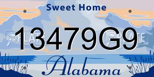 13479G9 Alabama License Plate
