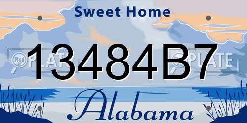 13484B7 Alabama License Plate