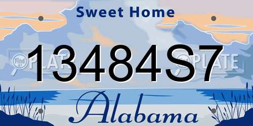 13484S7 Alabama License Plate