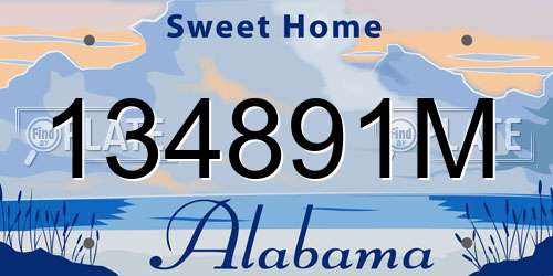134891M Alabama License Plate