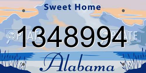 1348994 Alabama License Plate