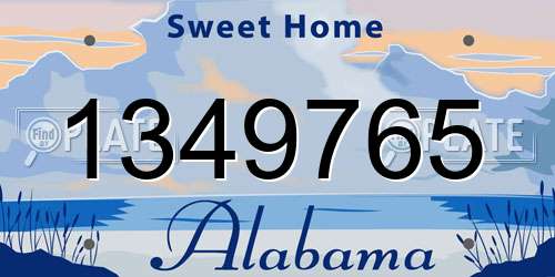 1349765 Alabama License Plate