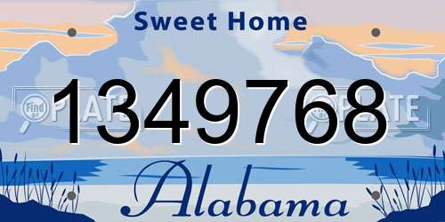 1349768 Alabama License Plate