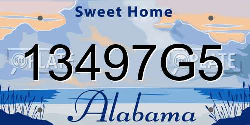 13497G5 Alabama License Plate
