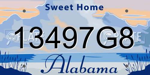 13497G8 Alabama License Plate