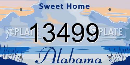 13499 Alabama License Plate