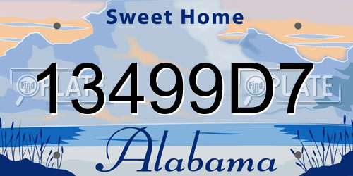 13499D7 Alabama License Plate